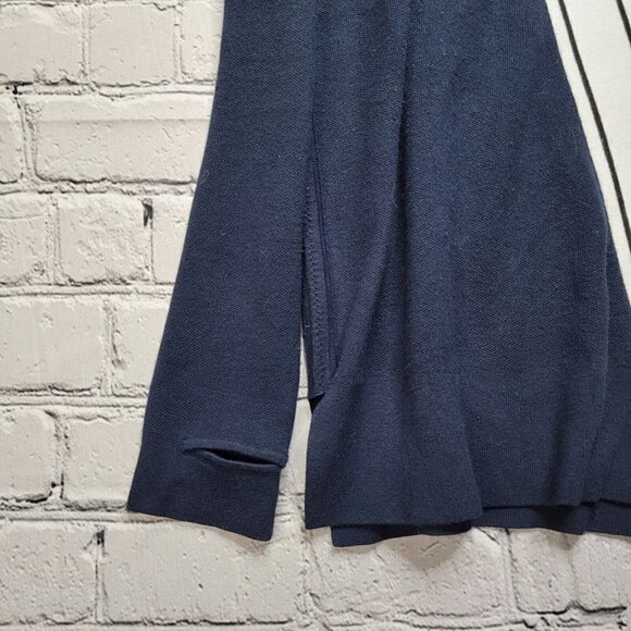 Athleta Streetwise Stripe Navy Blue Sweater With Coolmax & Thumbholes Size S - Picture 6 of 13